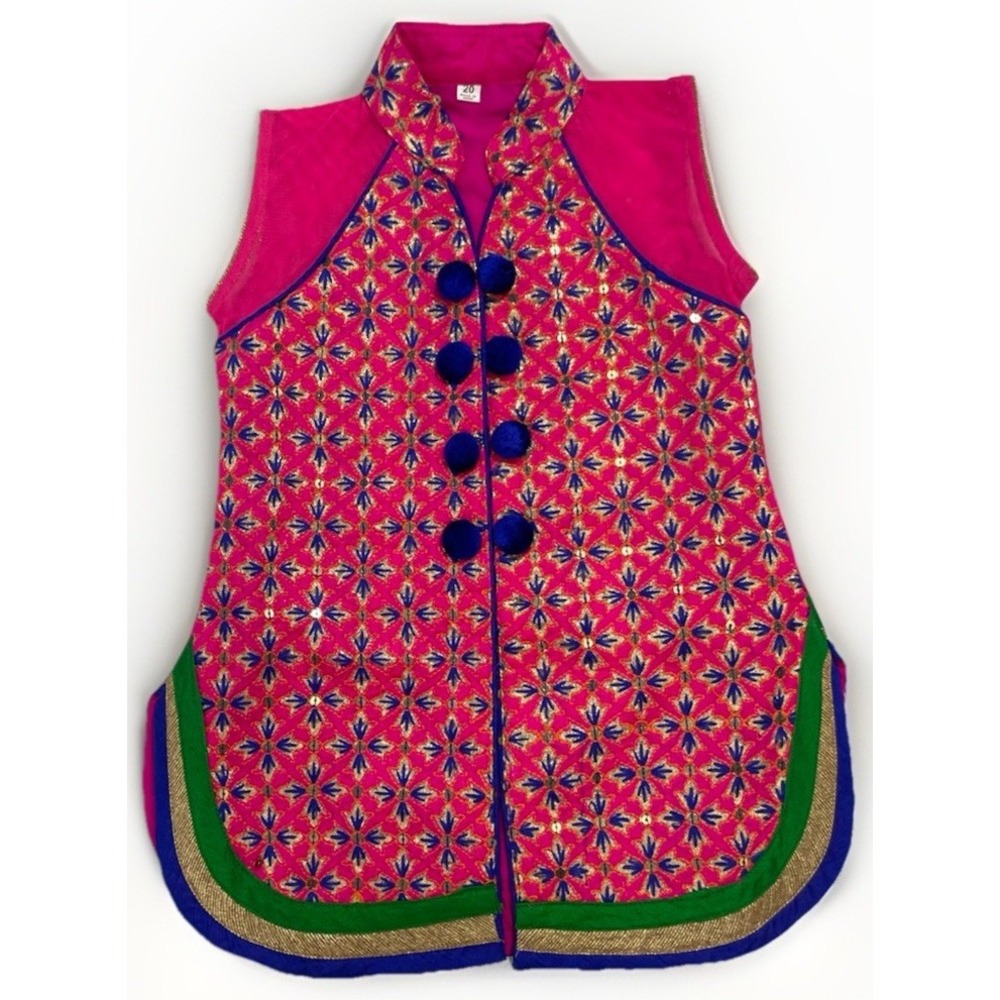Indian Wedding Dress Jacket Baby Girl Toddler Size 20 Beautifulβ Hot pink Blue